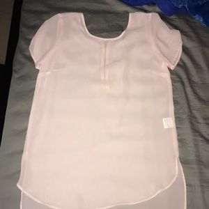 Blush polyester sheer blouse
